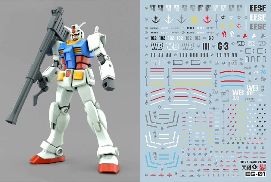 C78 Entry Grade Gundam RX-78-2 Decal Sheet 3 C78 Entry Grade Gundam RX-78-2 Decal Sheet