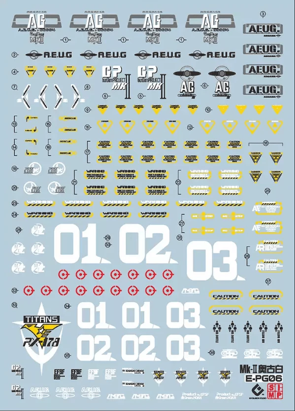 D26 PG RX-78-178 Gundam MK-II Decal Sheet 4 D26 PG RX-78-178 Gundam MK-II Decal Sheet - Image 2