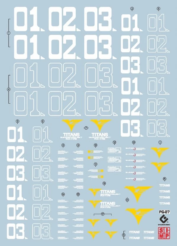 D31 PG RX-178 Gundam MK-II (Titans) Decal Sheet 4 D31 PG RX-178 Gundam MK-II (Titans) Decal Sheet - Image 2